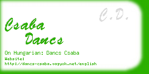csaba dancs business card